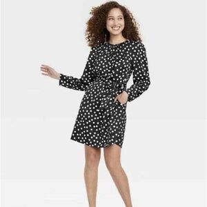 🎈SOLD 🎈New Day |  Polka Dot Belted A-Line Dress